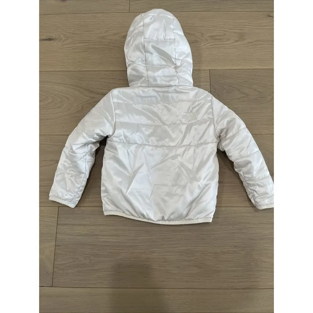 The North Face White Ivory Faux Fur Reversible Jacket 12-18 Months Warm Hood